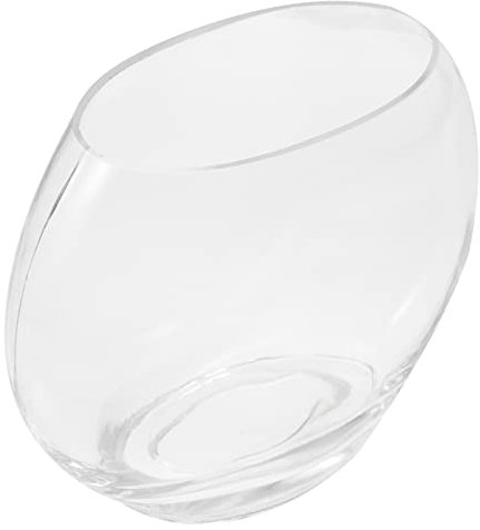 Vase à Poisson Bol Vases en Verre Clair Bol à Poisson en Verre Mini Bol d'aquarium Vase en Verre Plat Rond en Verre for Plantes hydroponiques Fleurs Petit Poisson Table décor 20X16X8CM Vase en Verre R