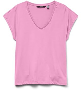 VERO MODA Vmluna Ss V-Neck Tee JRS Noos