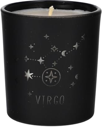 ORIGINALWAX Duft Kerze Sternzeichen Jungfrau (Virgo) aus Soja Wachs Schwarz Handgemacht Duftkerzen Bamboo im Glas Tierkreiszeichen Vegan Candle 180g Geschenkidee 40 Stunden Brennen