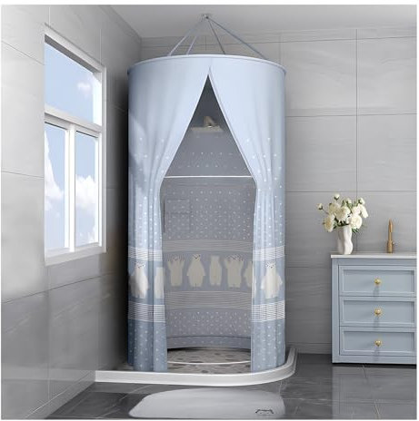 YXLYFDLY Box Doccia Esterno In Poliestere, Tenda Doccia Portatile Moderna, Tenda da Bagno Rotonda per Campeggio Ed Escursionismo(0.8x2m/31x76in)