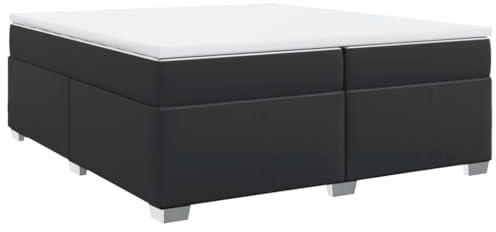 vidaXL Boxspringbett mit Matratze Schwarz 200x200 cm Kunstleder