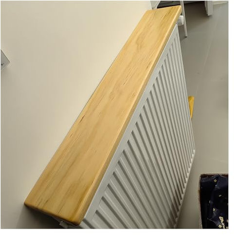 Wooden Radiator Cover Shelf 160cm Long Rectangular Radiator Shelf Top For Home/Living Room/Kitchen Plant Support Easy Fit Wood Color Size: 160x20x2.2cm