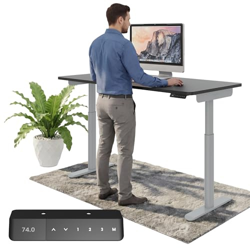 Ergotopia Desktopia One höhenverstellbarer Schreibtisch | elektrischer Schreibtisch höhenverstellbar | Bürotisch höhenverstellbar, Verstellbarer Tisch TÜV-geprüft, 7 Jahre Garantie 120x65 cm