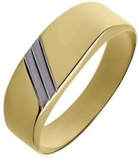 Lucardi - Herren - Ring - 585 Gold - Gelbgold - 18/57 mm - Nickelfrei