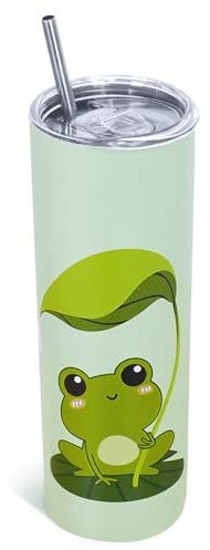 Frog Gifts for Women, 20 Oz Frog Tumbler with Lid and Straw, Cute Frog Water Bottle Coffee Travel Cup Mug, Frog Gifts for Frog Lovers Christmas, Birthday, Mother's Day