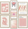 ag.art deco Lot de 7 Posters con Cadre en Bois | Affiche Decoration Murale | Affiche Murale pour Salon et Chambre à Coucher | Tableaux Decoratifs Muraux (Rose Abstrait)