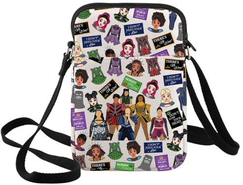 WZMPA Broadway Six The Musical Crossover Umhängetasche Aragon & Boleyn & Seymour & Cleves & Howard & Parr Fans Geschenk Six The Musical Crossbody Geldbörse