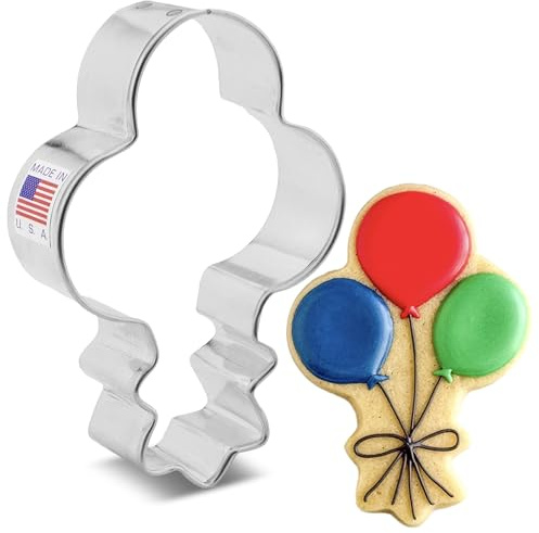Emporte-pièce en forme de bouquet de ballons, 9,7 cm, fabriqué aux États-Unis par Ann Clark