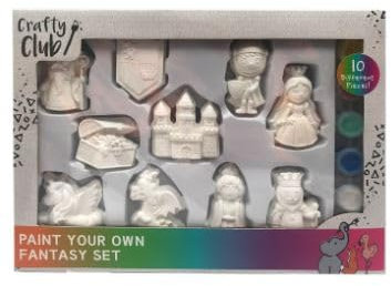 New Paint Your Own Plaster Figures Set in Bright and Beautiful Colours, Exciting and Creatively Engaging, Suitable for Adults and Children, Display Or Play with Your Works of Art - Fantasty