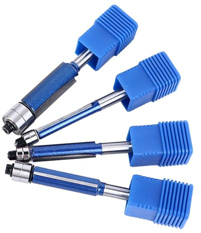 JUROUPI 4PCS FLIF BIT BIT SET 6 Mm Top Cuscinetti a Doppio Router Strumento di Lavorazione del Legno Professionale Dritto