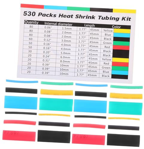 DIYEAH 530pcs Heat Shrink Tubing Shrinkable Assortment Sleeve for Cable Hot Insulation Shrink Tube Kit Wire Wrap Sleeving Polyolefin