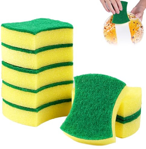 KYLOS Cleaning Sponge Kitchen Sponge Double-Sided Cleaning Sponge Stain Remover Scouring Pad Pack of 12 Size: 10 x 8 x 3 cm