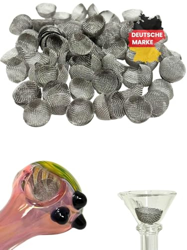 EKNA Ball Sieves Rimless Diameter 13 mm - 100 x Fine Insert Strainers - Pipe Filter & Bong Sieves - Stainless Steel Sieve for Bong, Pipe & Vaporiser - Reusable & Rustproof (100x)