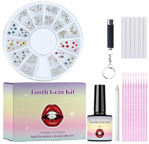 DIY Tooth Gems Kit - Elegant Removable Tooth Gems for Women – Shiny Diamond Crystal Teeth Jewelry. Trendy, Fashionable & Long-Lasting Dental Decor. Perfect for Parties & Special Occasions