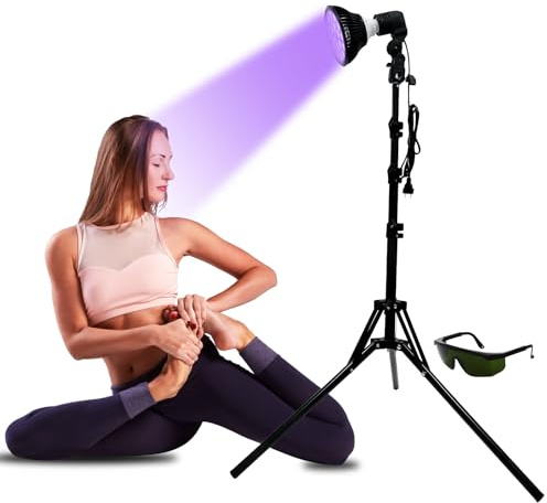 Bräunungslicht Solarium Portable Tanning Lamp für Home Gesichtsbräunung Tageslicht für Gesicht und Körper für zu Hause with Adjustable Stand and Hanging Hooks (F)