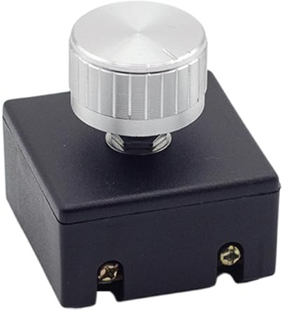 F Fityle Interrupteur Variateur Rotatif à Intensité Variable, File à Installer, Bouton Variateur Élégant en Plastique, 60 W-300 W, 110-220 V, pour Lampe de Chevet, Dortoir, Chambre à Coucher, Argent