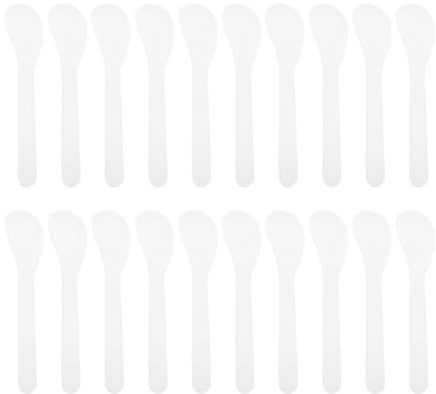 MAGICLULU 50 Spatole per Maschera Viso Bianche in Plastica Mini Spatola Cosmetica Comoda e Portatile per Applicazione e Miscelazione Prodotti Cosmetici