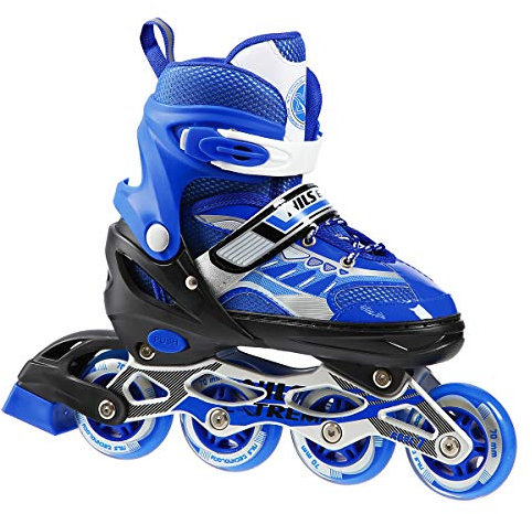 Nils Extreme Inliner für Kinder und Erwachsene - Inline Skates Mädchen und Jungen - ABEC7 Kugellager - Inliner Damen und Herren - Rollerskates Größenverstellbar 39-42 - Blau - NJ1828