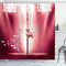 ABAKUHAUS Marrant Rideau de Douche, Singe sur Un Poteau Whiskey, Tissu Ensemble de Décor de Salle de Bain avec Crochets, 175 x 200 cm, Magenta Pale Brown