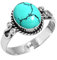 Jeweloporium Blauer Türkis-Silberring, Größe 54 (17,2), 925er Sterlingsilberring für Damen, ovaler Stein, Boho-Schmuck