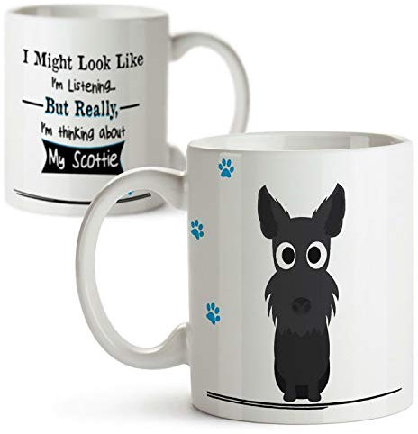 KRAFTYGIFTS Personalised Scottish Terrier Mug Dog Funny Novelty Pet Puppy Coffee Custom Tea Cup Gift DM49