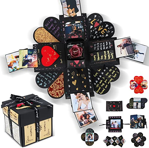 YITHINC DIY Geschenkbox Überraschungsbox mit mehr als 20 Teilen zum Personalisieren Geschenk für Verlobung,Hochzeit,Jubiläum,Geburtstag,Valentinstag,Muttertag oder einfach nur aus Liebe