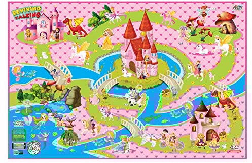 Siva Spielteppich Prinzessin 150 x100 cm Kinderteppich mit Tragetasche