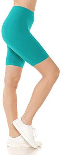 Leggings Depot Buttery Soft Fashion Biker-Shorts für Damen, hohe Taille, athletische Shorts für Yoga, Jade, Groß