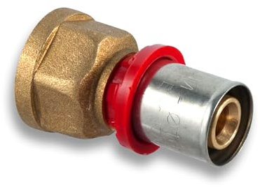 TDM 26er Pressfitting Übergang mit 3/4 Innengewinde – für 3,0mm Rohr, Aluverbund- und Mehrschichtverbundrohr, DVGW geprüft, 3/4 x 26