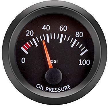 ETOPARS Universal Car Vehicle 52mm Pointer Oil Pressure Gauge Meter Kit Press PSI White LED Light Pointer Indicator Dail Electronic