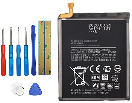 Vvsialeek EB-BA202ABU Batterie de rechange compatible avec Samsung Galaxy A20e A10e A102W A102U A202F avec kit d'outils gratuit