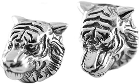 Helen de Lete S925 Sterling Silber Herren Vintage Tier Big Tiger Ohrring