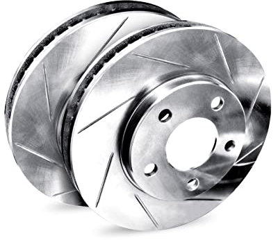 For 1995-2002 BMW M3, Z3 R1 Concepts Rear Silver Zinc Diamond Slotted Brake Rotors