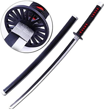 damdos Arma de utilería de Halloween para Demon of Slayer, Espada de Espuma de Poliuretano de 31.5 Pulgadas, Espadas Tomioka Giyuu Kamado Tanjirou, Regalos de cumpleaños de Navidad (Satoman Tanjiro)
