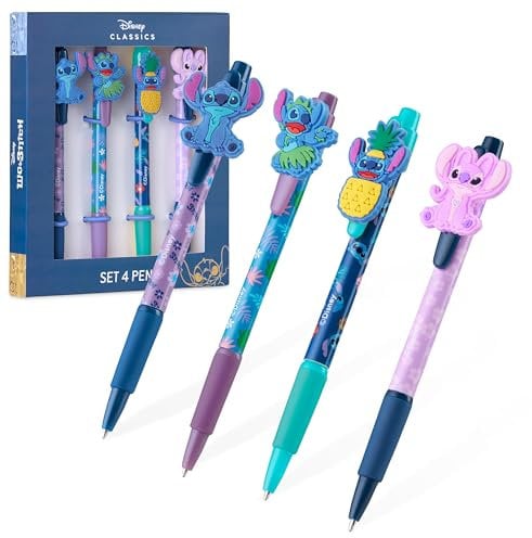 Disney Stylo Fantaisie Stitch Coffret Stylo Bille - Lot de 4