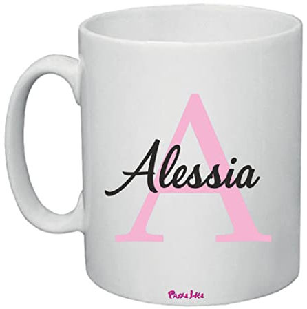 Tazza Mug Con Nome Personalizzabile Alessia - 300ml - Ceramica - Stile Moderno - Regalo personalizzato - Collezione Gadget