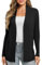 EXCHIC Leicht Damen Lange Ärmel V-Ausschnitt Lange Gestrickt Cardigan Gemütlich Offene Front Strickjacke mit Taschen (XXL, Schwarz)