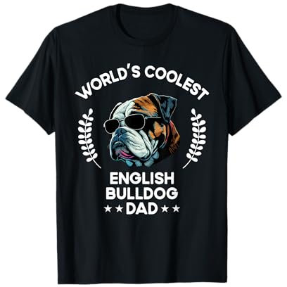 World's Coolest Dog Dad Papa – Männer Englische Bulldogge T-Shirt