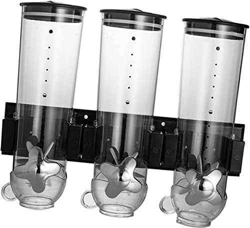 Montado En La Pared Del Cereal Seco Tarro Dispensador De Almacenamiento De Alimentos Del Grano Con Mando De Apertura Cocina Contenedor De Almacenamiento (C)