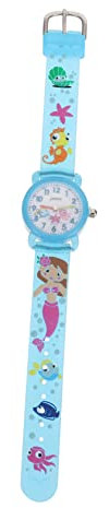UKCOCO 1stk Kinderuhr Armbanduhr Cartoon Uhr Wickeltasche Kindertag Lernuhr Kinder Uhren Kinder Meerjungfrau Uhr Kids Watch Kinder Uhr Madchen Kieselgel wasserdichte Uhr Niedlich 3D