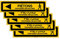 AUA SIGNALETIQUE -Lot de 5 Panneaux De Chantier AKILUX 5mm - TRAVERSÉE OBLIGATOIRE PIÉTONS à Gauche - 800x200 mm