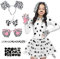 CHMMY Costume Dalmatien Cruella Costume Halloween Enfants Déguisement Dalmatien Oreilles Bandeaux Queue Noeud Papillon Adhésif Papier Tulle Jupe Dalmatien Costume Halloween Animal Cosplay Deguisement