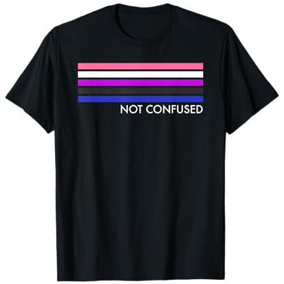 Genderfluid Nicht verwirrt Minimalistisch Subtil Genderfluid Pride T-Shirt