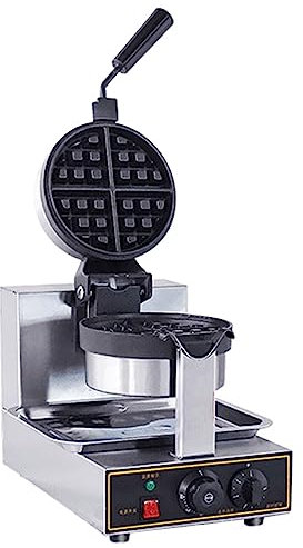 RUYICZB Commercial Electric Waffle Maker, Belgian Waffles Iron Machine,Stainless Steel Waffle Baker 360° Rotating,Non-Stick Egg Bubble Maker,50-250℃ Temperature Adjustable,1300W