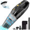 Handstaubsauger Akku 9000PA Handstaubsauger Auto Stark Mini Staubsauger Kabellos Vacuum Cleaner Ultraleicht Autostaubsauger Kompakt Akku Handsauger mit HEPA Filter LED-Licht für Auto Haus Tierhaare