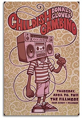 FCYYDS Childish Gambino Sänger Rapper Poster Leinwand Poster Wandkunst Druck Ästhetische Raumdekoration Home Office Dekoration 30 x 45 cm ungerahmt