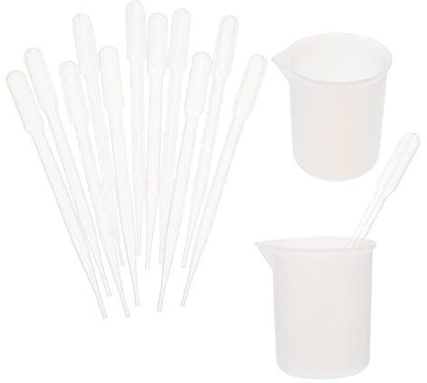 BESTonZON 1 Set Epoxy Tool Set Plastic Measuring Cup Liquid Measuring Cups Resin Measuring Cups epoxy Pipette kit DIY Measuring jugs Measuring Cup with Scale Plastic Dropper Glue Making Tool