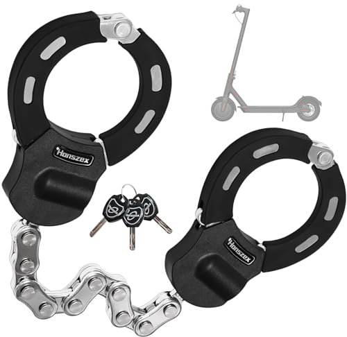 Honszex E Scooter Schloss, Schloss für E Scooter, Handschellenschloss E Scooter, E Roller Schloss, Fahrradschloss Hohe Sicherheit, Scooter Roller Schloss, 23.62inch Rollenkette-Schlösser mit Schlüssel