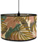 FANSU Abat-Jour en Tissu Classique Tambour Abat-jour, Tropical Plante Remplacement Abat, Jour Fait à la Main, pour Lampe de Table Suspension Lampe de Chevet Lampadaire (Feuille palmier,30x30x20cm)