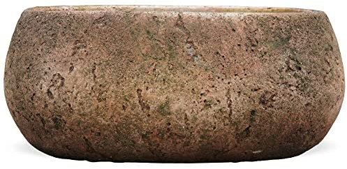 matches21 Joli pot de fleurs de style antique en terre cuite – Pot de fleurs en terre cuite au look usé pour plantes d'extérieur et d'intérieur – Superbe pot de fleurs de 30,5 x 30,5 x 16,5 cm